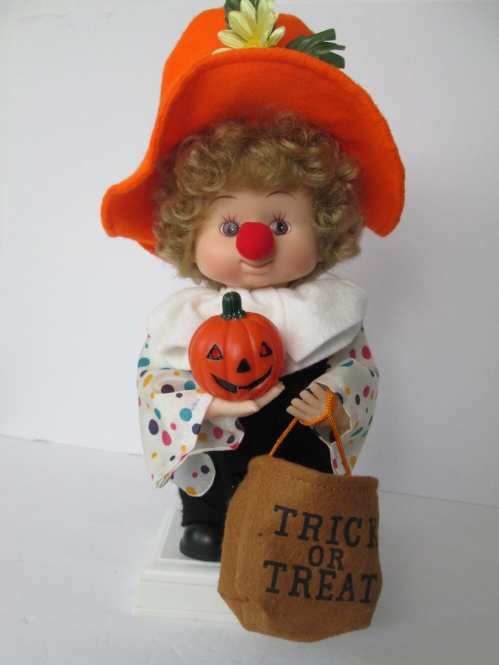 Vintage 90s Santas Best Halloween Kids Animated Clown Doll Motionette Figurine